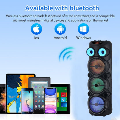 4000W Portable Bluetooth Speaker 3*8"Subwoofer Heavy Bass Sound System Party karaoke for Wireless Boombox Loud Speaker