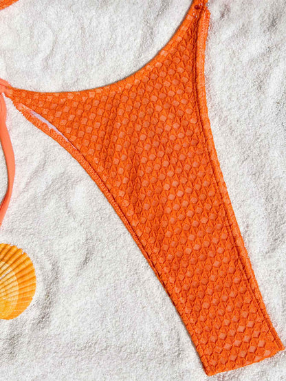 Sexy hollow tie swimsuit One Piece bikinis Swimwear halter high waist backless lace up bathing suit beach outfits bodysuits