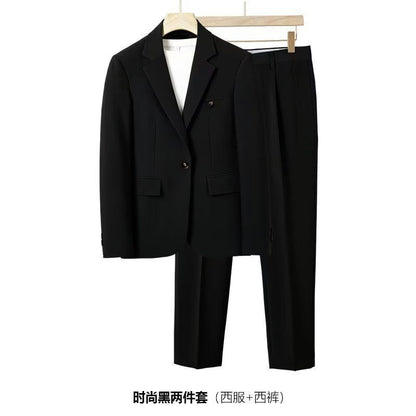 WVGA Spring Autumn New Man Turn-Down Collar Long Sleeve Blazers Niche Chic Casual Straight Suit Pants Two Pieces Sets Ins W14294