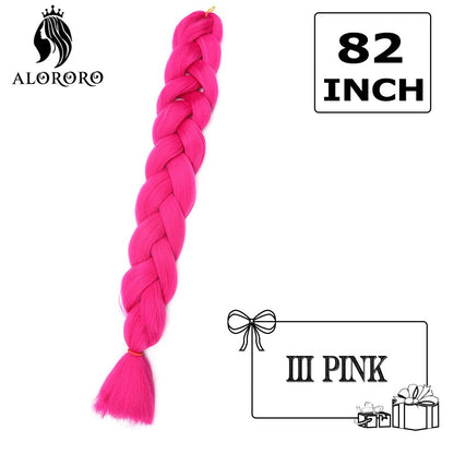 Cabelo Trançado Sintético Jumbo Alororo 82 polegadas Cabelo Falso Africano Fibra de Alta Temperatura Roxo Vermelho Extensões de Cabelo para Mulheres