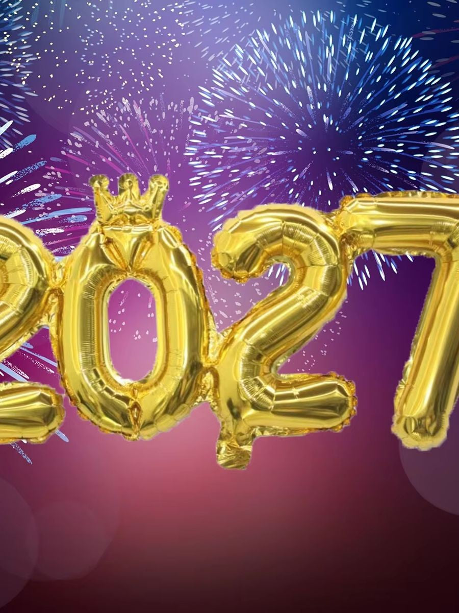 Gold Silver Crown 2027 Number Foil Balloons New Year 2027 Christmas Decorations New Year Party Supplies