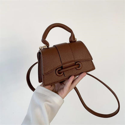 Fashion Solid Color Small Tote Crossbody Bag, Stylish Mini Handbag Mobile Phone Coin Purse, Adjustable Strap, Magnetic Closure,