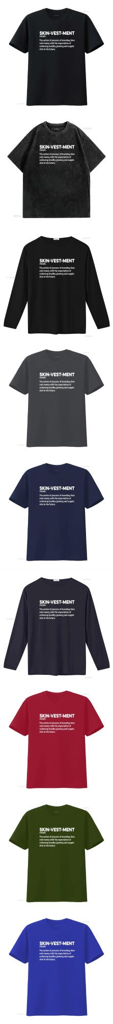 Skinvestment Skincare Definition Esthetician T Shirt vintage Washed homme graphic streetwear Soft Casual Comfortable