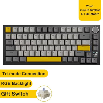 Teclado mecânico gamer Ajazz AK820/AK820Pro Bluetooth 5.1/sem fio/com fio, teclado customizado com botão selado de troca térmica