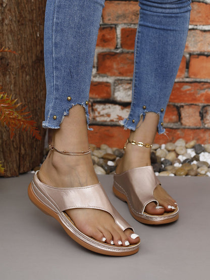 Women Sandals Summer Outdoor Leisure Comfy Wedge Sandals Ladies Slip on Orthopedic Bunion Corrector Slippers Sandalias De Mujer