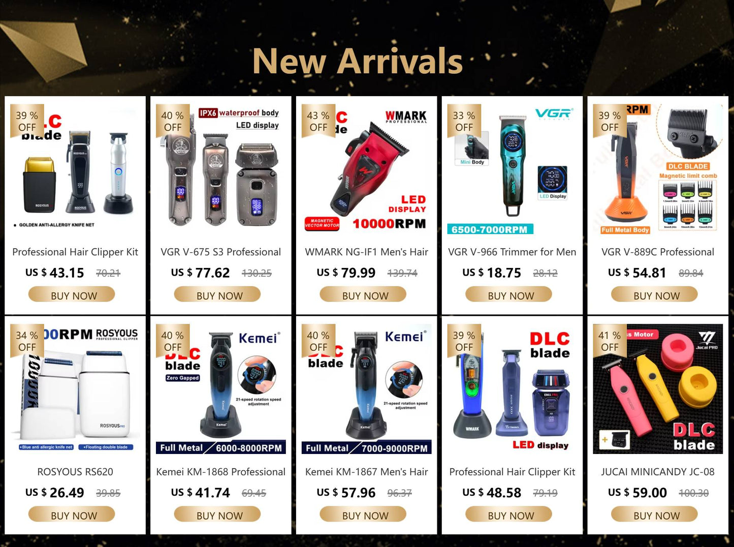 T9 Professional Hair Trimmer Machine Metal Body Stainless Steel Blade Hair Clipper Beard Trimmer for Men Finishing Machine