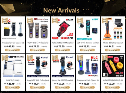 T9 Professional Hair Trimmer Machine Metal Body Stainless Steel Blade Hair Clipper Beard Trimmer for Men Finishing Machine