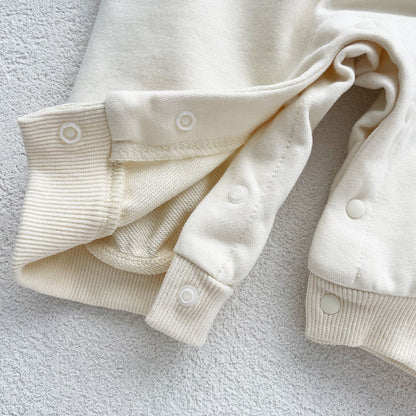 Autumn Baby Bodysuit Little Bear Pattern Dual Color Long Sleeve Warm Jumpsuit Baby Clothes Baby Boys Girls Romper 0-2 Years Old