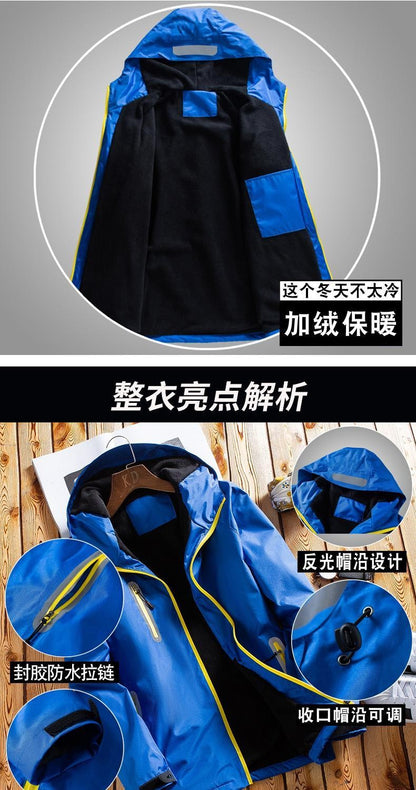 Winter  Men's Jacket, Thick Fleece Lined Waterproof Windproof Loose Fit Warm Parka Coat