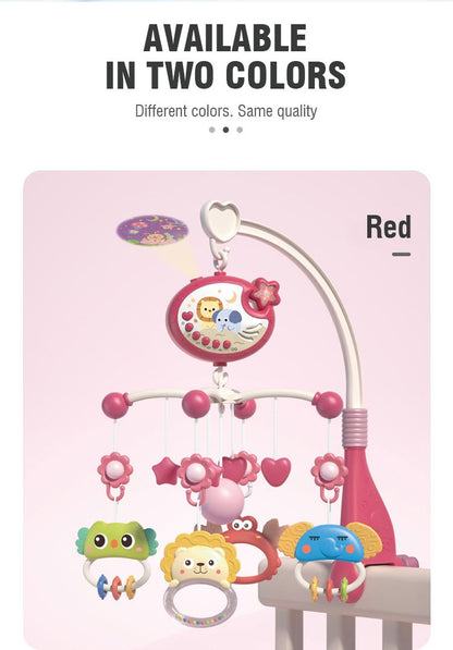 Baby Musical Crib Mobile And Rattle Remote Control Function 360 Rotating Mobile Baby Toys With Projection Hanging Bell Toy Gifts