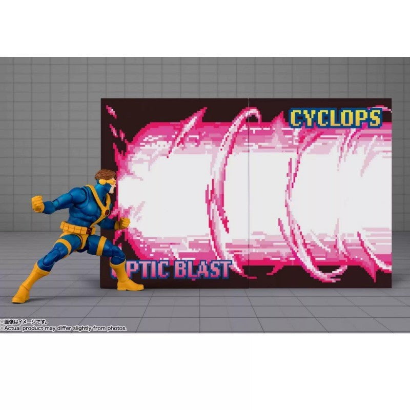 Bandai SHF Cyclops Laser Eye Boneco de Ação X-Men Marvel Vs Capcom Brinquedo Colecionável com Peças Intercambiáveis Efeitos de Explosão Óptica