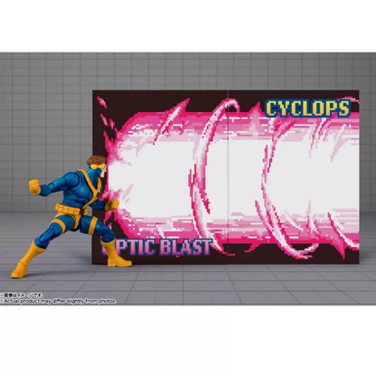 Bandai SHF Cyclops Laser Eye Boneco de Ação X-Men Marvel Vs Capcom Brinquedo Colecionável com Peças Intercambiáveis Efeitos de Explosão Óptica