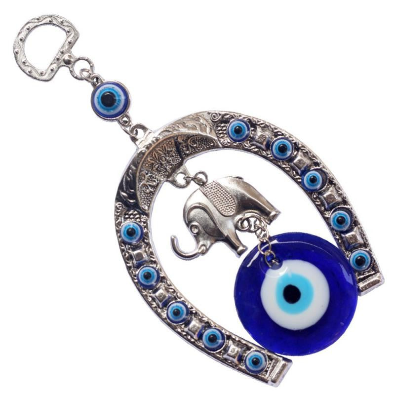 Pingente Criativo para Carro Elefante Liga Resina Vidro Lindo Olho Azul Amuleto da Sorte Decoração Ornamento Acessórios Automotivos