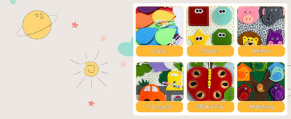 Montessori Busy Book for Toddlers,Educational Sensory Toy,Felt Quiet Book for Baby, Preschool Learning Activities for Kids Gift