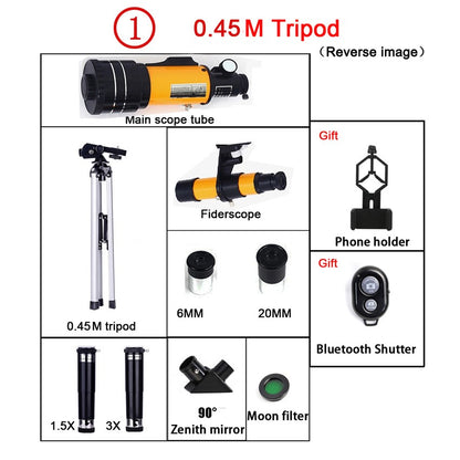 F30070M Telescópio Astronômico Profissional AZM70300 HD de Alta Potência com Tripé Portátil Zoom de 150x Visão Noturna da Lua e Estrelas
