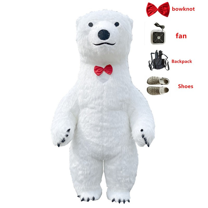 Giant inflatable cartoon doll costume, polar bear inflatable costume, funny street mascot, Halloween party, commercial role-play