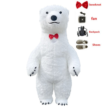 Giant inflatable cartoon doll costume, polar bear inflatable costume, funny street mascot, Halloween party, commercial role-play