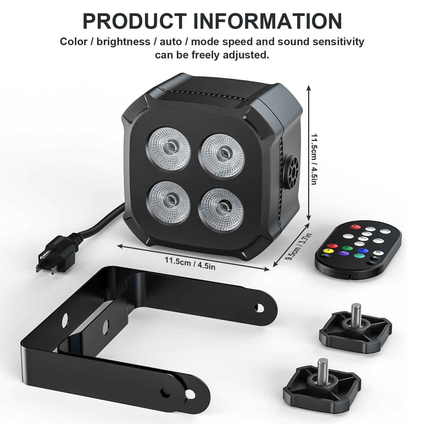 U'King 8Pcs/Set Square LED Par Lights 4X8W RGB LED Stage Light Remote&DMX Controlled DJ Light For Wedding Party Club Disco Event