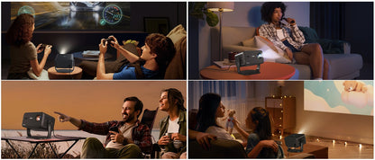 XGODY 4K Native 1080P WiFi6 Android Projector 18000lumen Voice Control AI Auto Focus HD Home Theater Cinema