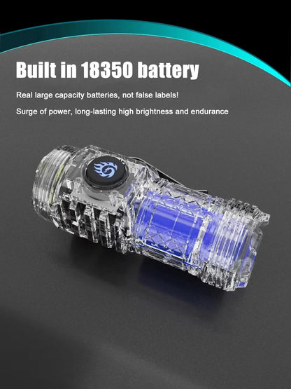 Super Bright MINI LED Flashlight USB Torch Rechargeable Zoom Fishing Lantern Powerful 3 Lighting Mode Outdoors Camping Lamp