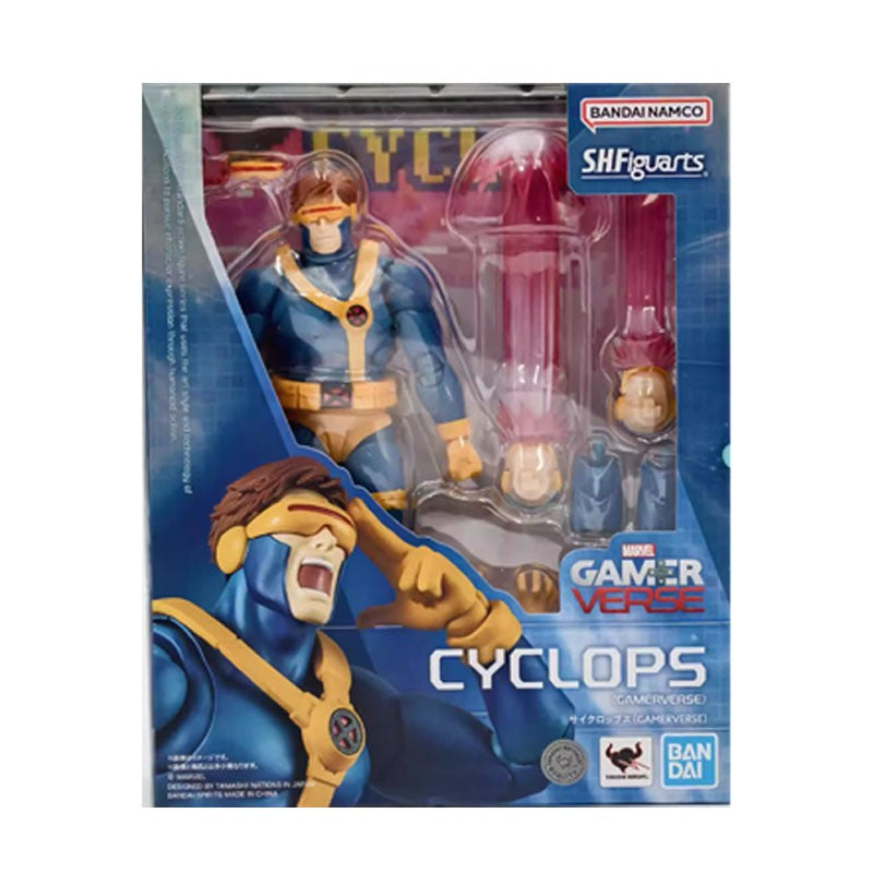 Bandai SHF Cyclops Laser Eye Boneco de Ação X-Men Marvel Vs Capcom Brinquedo Colecionável com Peças Intercambiáveis Efeitos de Explosão Óptica