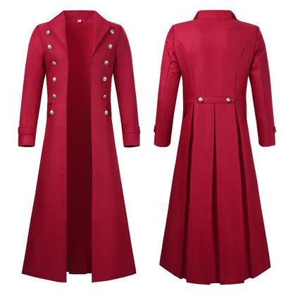 Medieval Steampunk Retro Gothic Coat Trench Coat Victorian Uniform Mid-length Men's Top