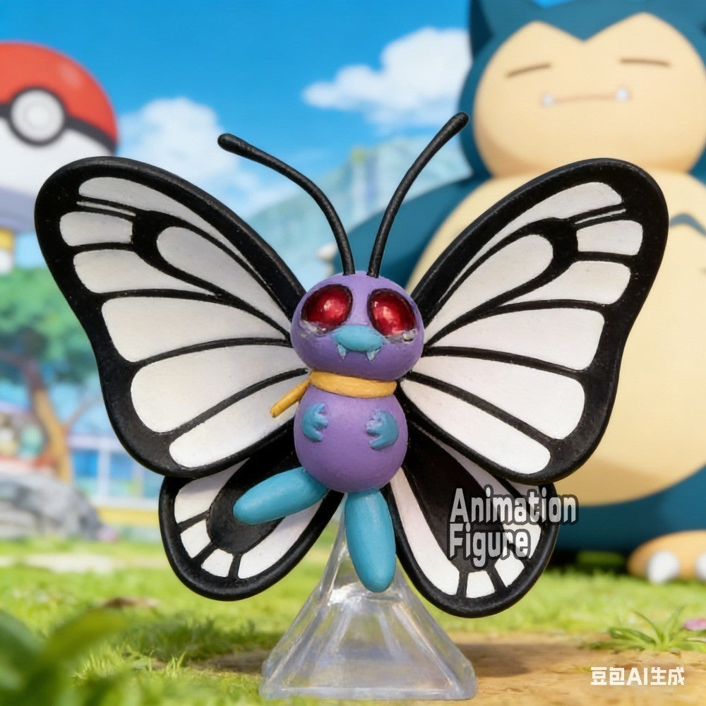 6,5 cm/2,56 pol. Anime Pokémon Figura Butterfree Bonecos de Ação Modelo de Coleção em PVC Brinquedos para Presentes Infantis