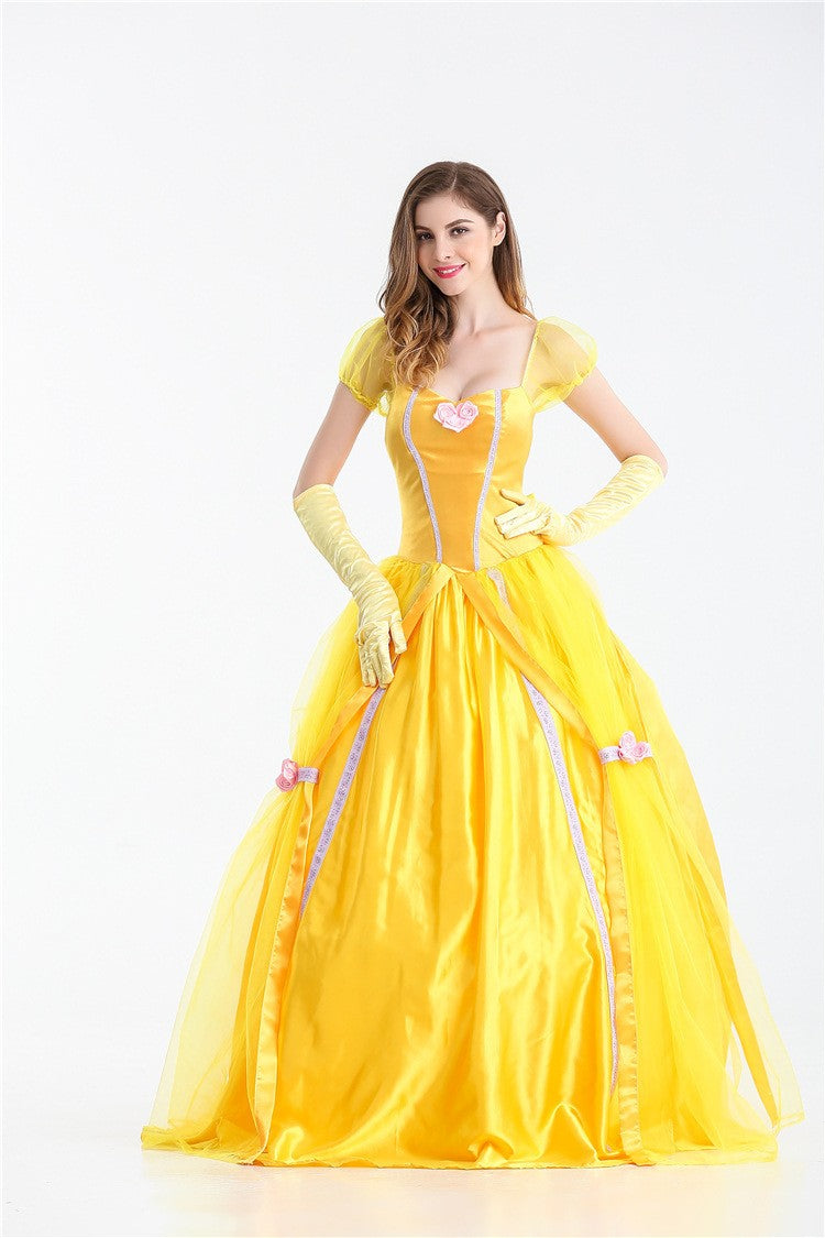 Halloween Costume Belle Princess Dress Adult Beauty and Beast Anime Belle Dress Cosplay Performance Women Birthday Gifts