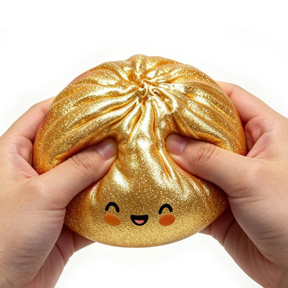 Glitter Shark Dumplings Squishy Toy Soft Slow Resilience Mini Buns Fidget with Steamer Steamed Stuffed Bun Pinch Le