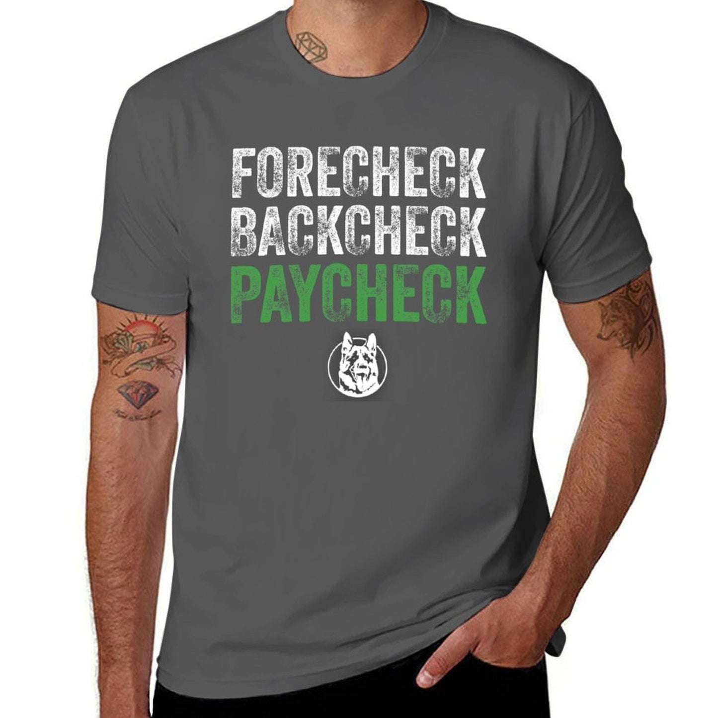 Forecheck Backcheck Paycheck Letterkenny T-Shirt t shirts designer black cotton t-shirt plain for man package T-Shirt