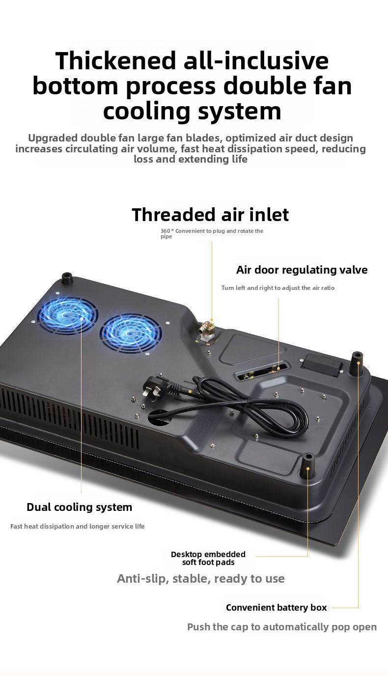 Dual Fuel 3500W Gas Electric Cooker Household Concave Induction Cooktop Class Energy Built-in Countertop Natural Gas Easy Table