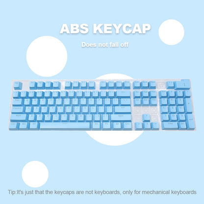Novo conjunto de teclas de teclado mecânico de 104 unidades, substituição OEM retroiluminada, teclas roxas brancas de ABS para teclado Cherry MX de 61/87/104 teclas