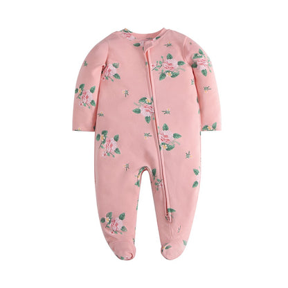 Newborn Footed Pajamas Zipper Girl and Boy Romper Long Sleeve Jumpsuit Cotton Solid White Fashion 0-12 Months Baby Clothes ?