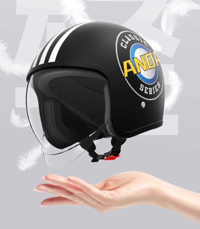Capacete de motocicleta elétrica AD para homens e mulheres Certificação GB geral Capacete de carro a bateria Capacete meio-aberto de inverno quente