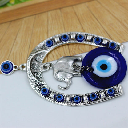 Pingente Criativo para Carro Elefante Liga Resina Vidro Lindo Olho Azul Amuleto da Sorte Decoração Ornamento Acessórios Automotivos
