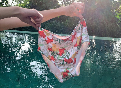 New Korean Sle Women's Bikini Sexy Bal Small Chest e Split Faionable Cross-Border Hot Spring Swimming Suit