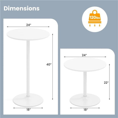 Modern Convertible Standing Cocktail Table, 40/22 Inch Dual-Height Round Bar Table for Dining and Serving