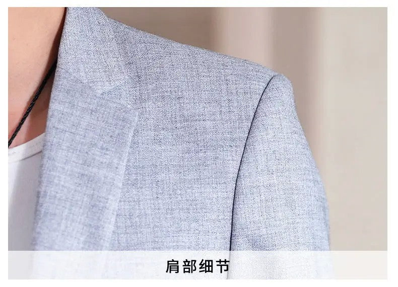 Men Blazer Slim Fit Fashion Business Handsome Gentleman Korean Version of British Style Leisure Slim Solid Color Wedding Work