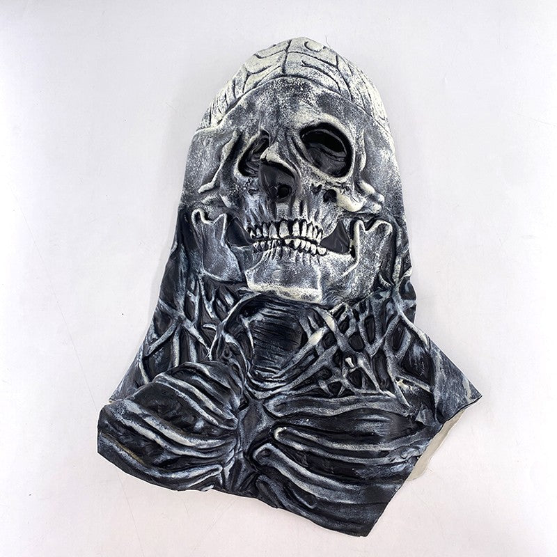 2026 Halloween Latex Skeleton Head Mask Horror Brain Helmet Mask Cosplay Party Supplies Skull Full Face Mask