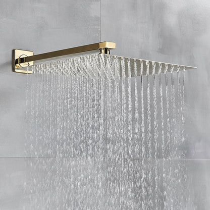 Chuveiro Quadrado de Teto 8"/10"/12" Ultrafino para Banheiro com Braço de Chuveiro Acessórios de Torneira Montado na Parede