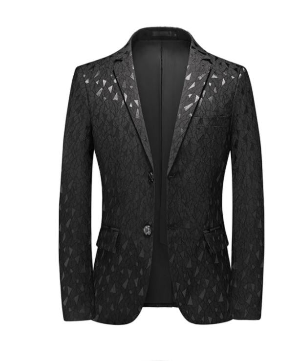 Classic Black Jacquard Suit Male Business Casual Coat Size 6XL-S Fashion Men Wedding Party Tuxedo Dress Blazers Slim Fit Tops