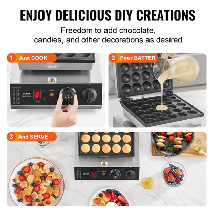 SucceBuy Electric Waffle Maker 25PCS Mini Dutch Pancake Maker Dorayaki Machine Waffreras Kitchen Home Appliance Snack Gaufriers