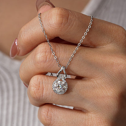 CKT Real Ouro Branco 18k 1ct D Color Moissanite Colar com Pingente de Diamante para Mulheres Platina Pt950 Clássica Abóbora Joias Finas