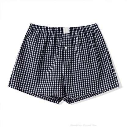 2025 New Women Plaid Lounge Boxer Shorts Cute Summer Y2K Casual Pajama Bottoms Sleep Gingham Shorts Beach Tracksuit Jogging Pant