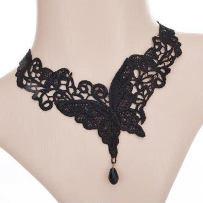 Colar Gargantilha Renda Preta Sexy Estilo Punk Personalizado Gola Renda Gótico Acessórios de Joias Presente