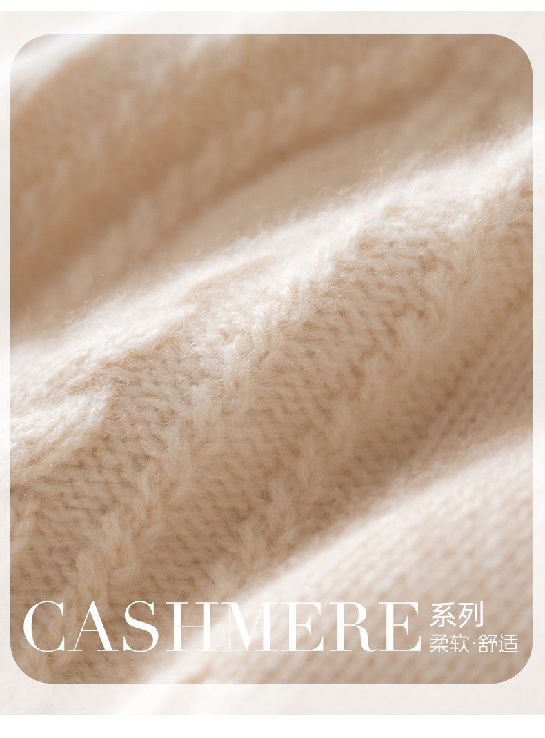 Autumn Winter Cute Hat Knitted 100% Cashmere Wool Hat Cat Ears Thickened Warm Ear Protection Knitted Beanie