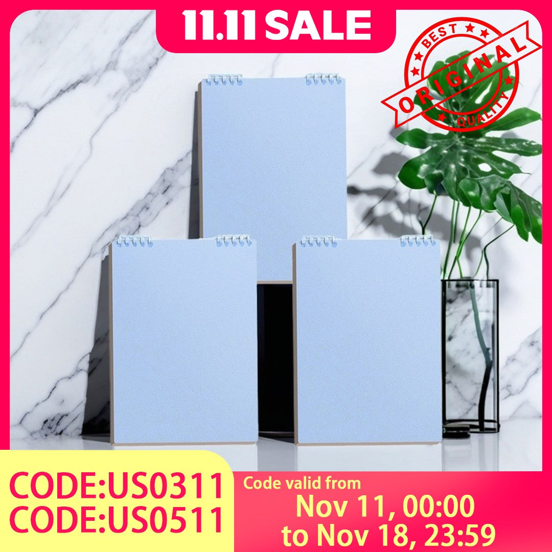 Top-Flip Loose-Leaf Notebook – Wooden, 360° Flipping, Double-Sided No Ink Leakage, Office Essential