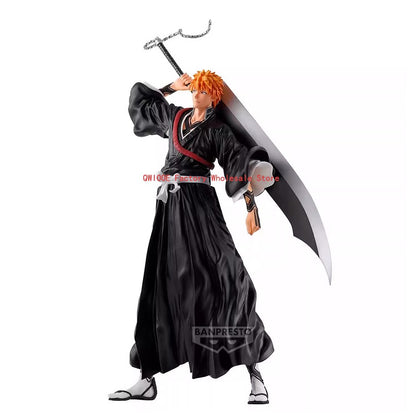 Original Genuine Banpresto Grandista Bleach 32cm Kurosaki Ichigo Japanese Anime Figure Model Collection Toys Boys Gifts QWIOOE