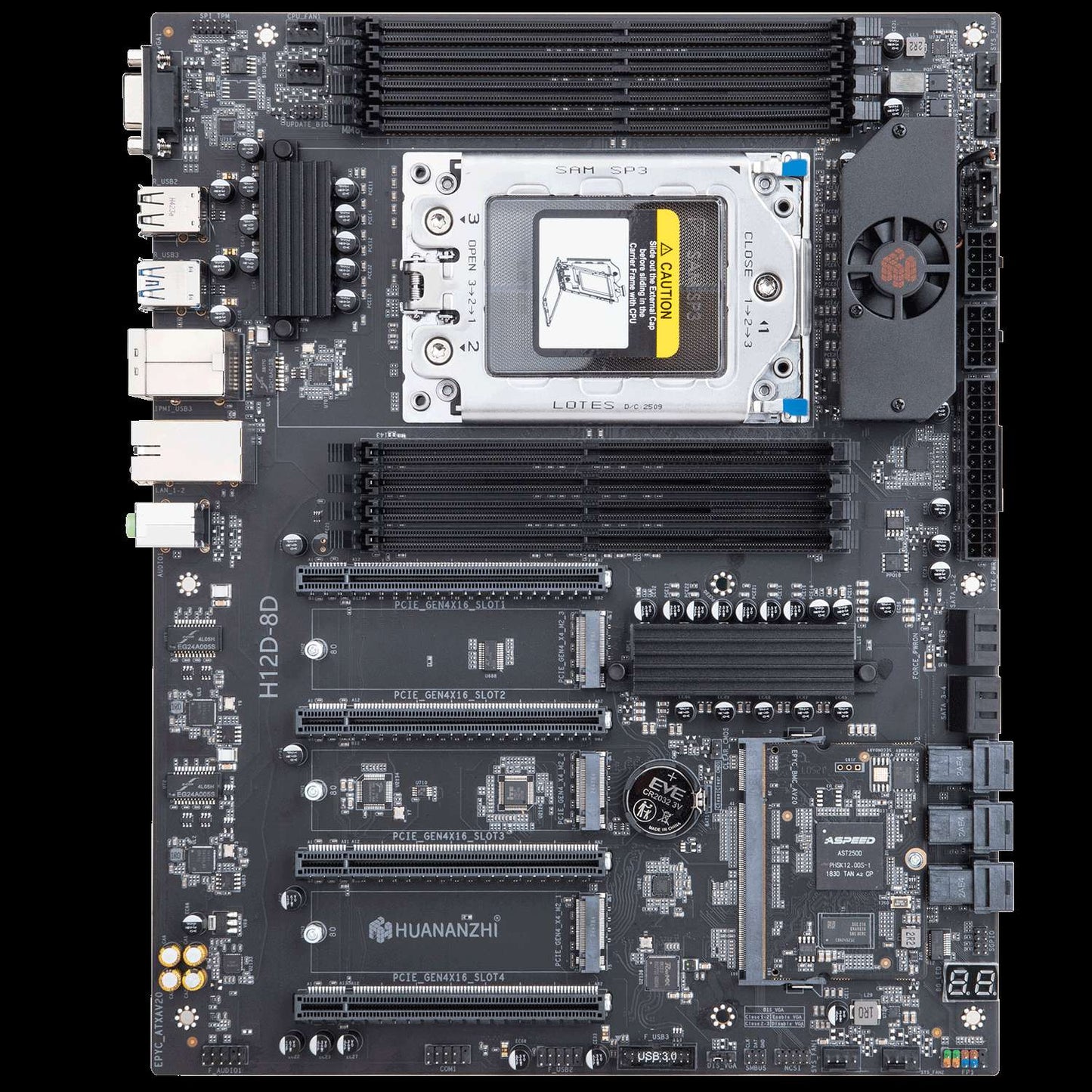 HUANANZHI H12D 8D AMD  Motherboard with BMC module support AMD EPYC 7002 7003 series CPU 8 channel memory Dual 2.5G network