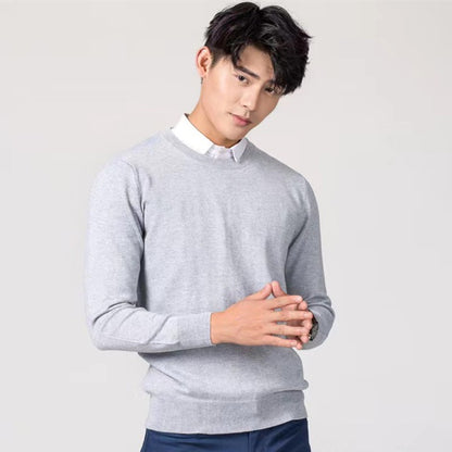 Men's Wool Cashmere Sweater O-Neck Pullovers Knitted Sweaters Autumn Winter Long Sleeve High-End Jumpers Tops Knitwear Male 3XL
